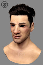 Young male silicone mask realistic facial structure