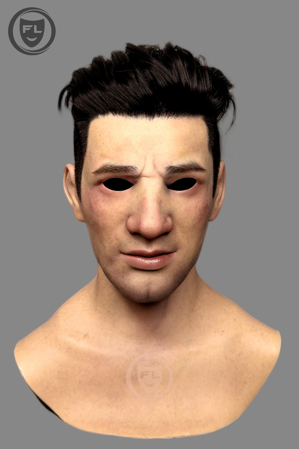 Realistic John silicone mask skin texture details