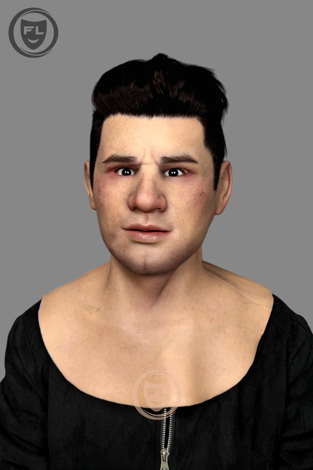 John silicone mask front view realistic male face