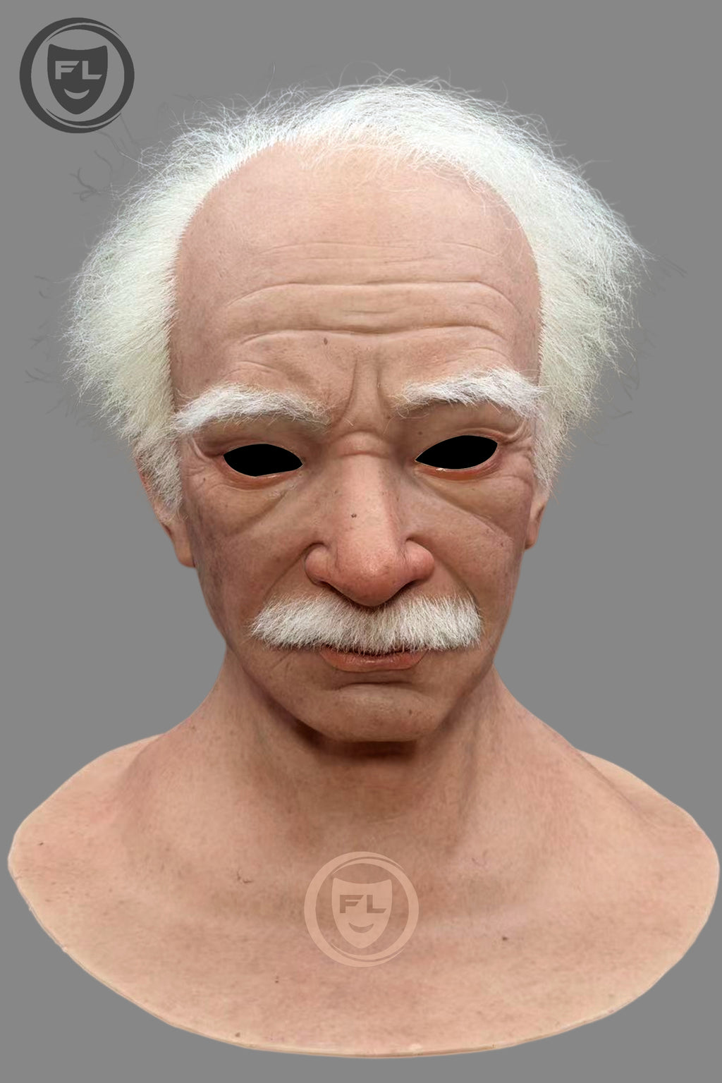 Full head elderly silicone mask front view