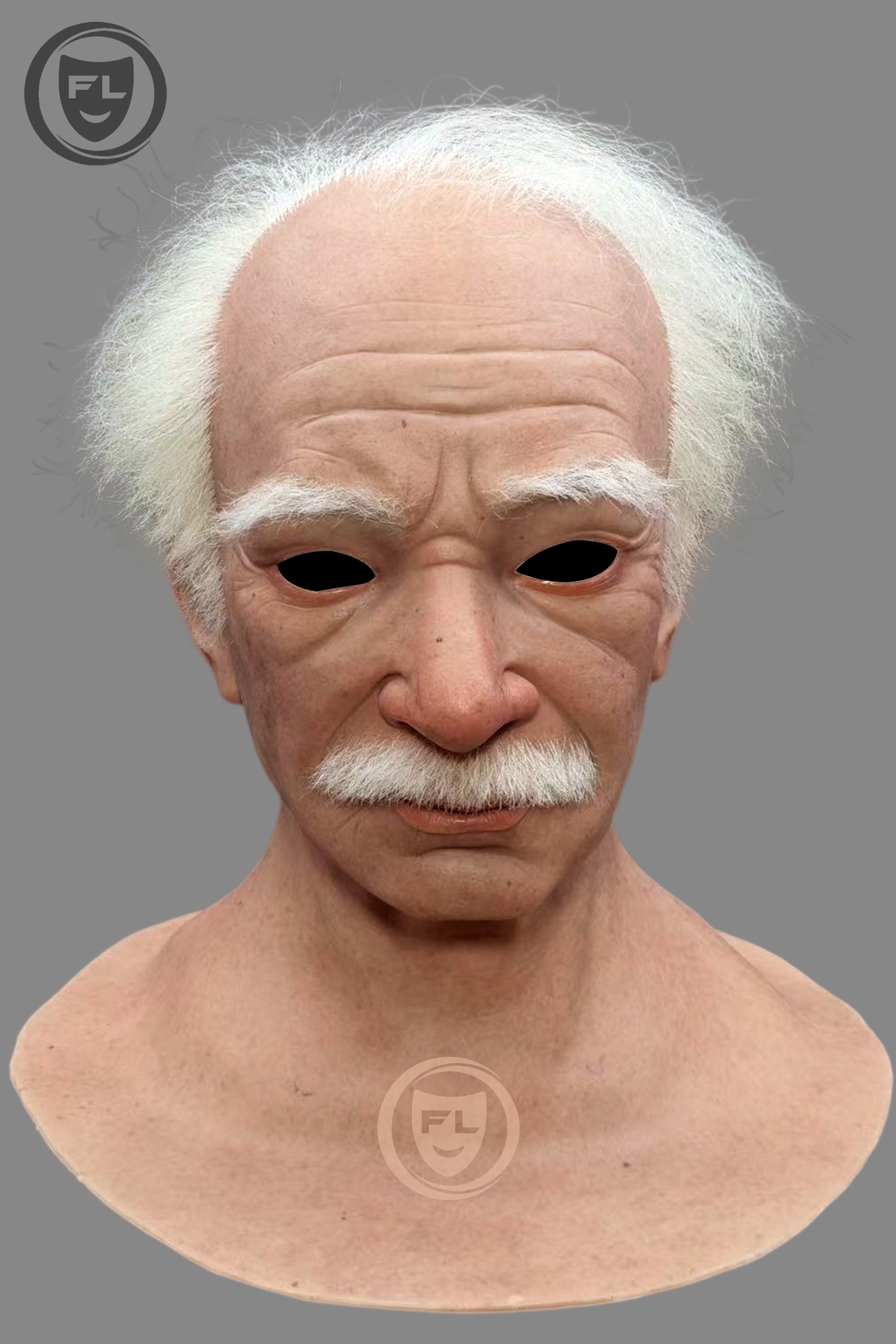 Full head elderly silicone mask front view