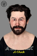 Realistic bearded male silicone mask front view