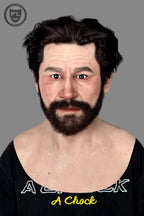 Realistic bearded male silicone mask front view