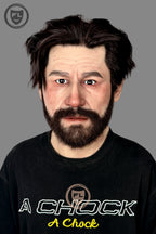 Bearded male silicone mask wearable front view