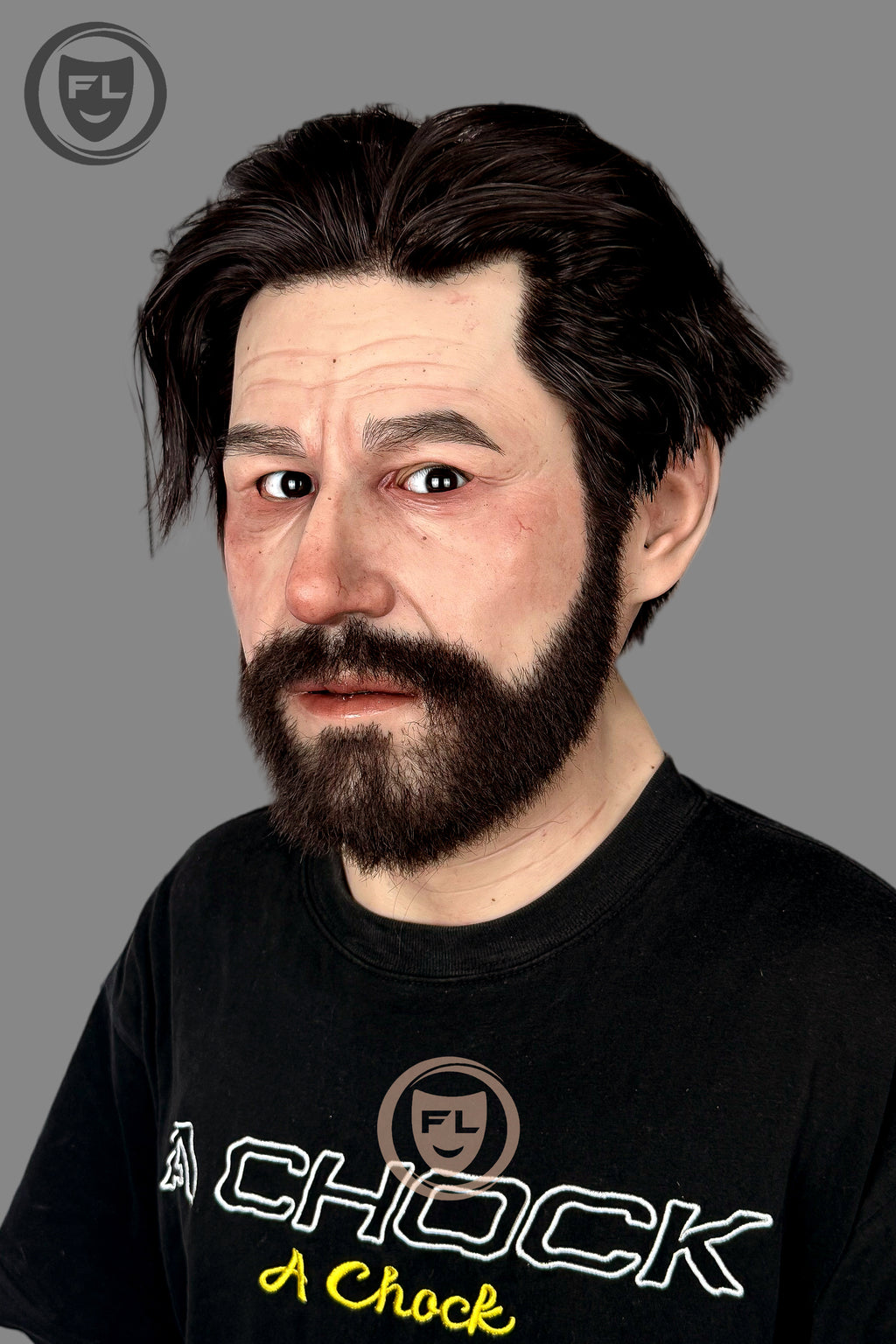 Realistic male silicone mask with beard