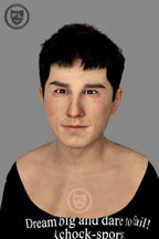 Realistic young male silicone mask front view