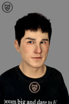 Full head young male mask side profile