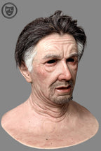 Elderly male disguise silicone mask side angle