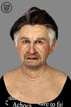 Realistic elderly male silicone mask front view