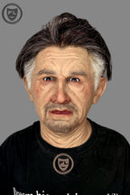 Old man cosplay silicone mask wearable view