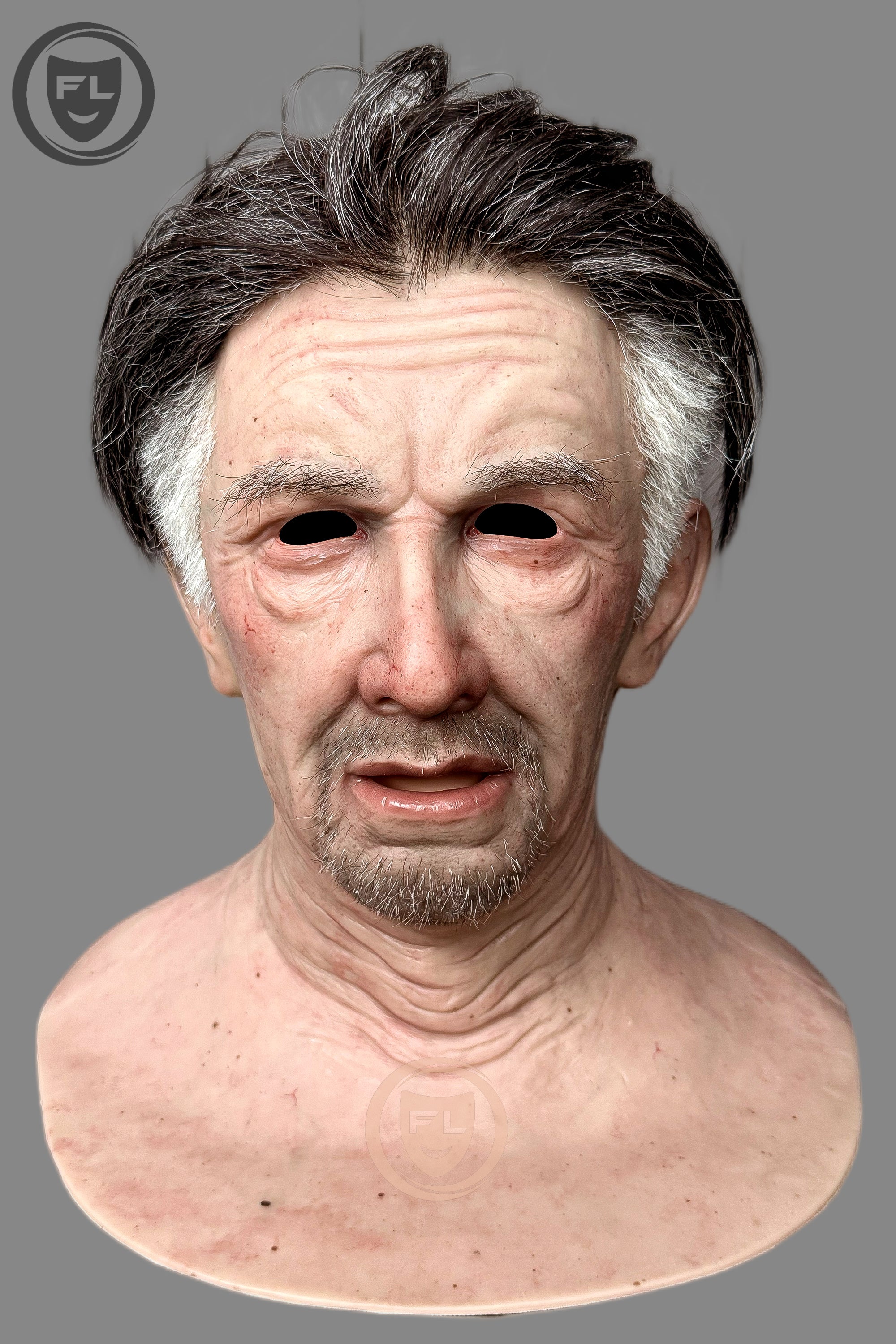 Full head old man silicone mask close-up& Film Prop