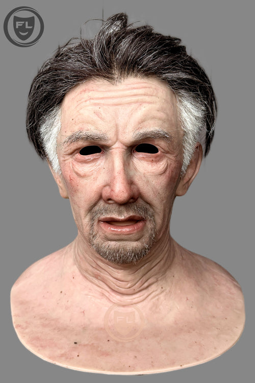Full head old man silicone mask close-up& Film Prop
