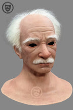 Hyper realistic old man disguise mask side profile