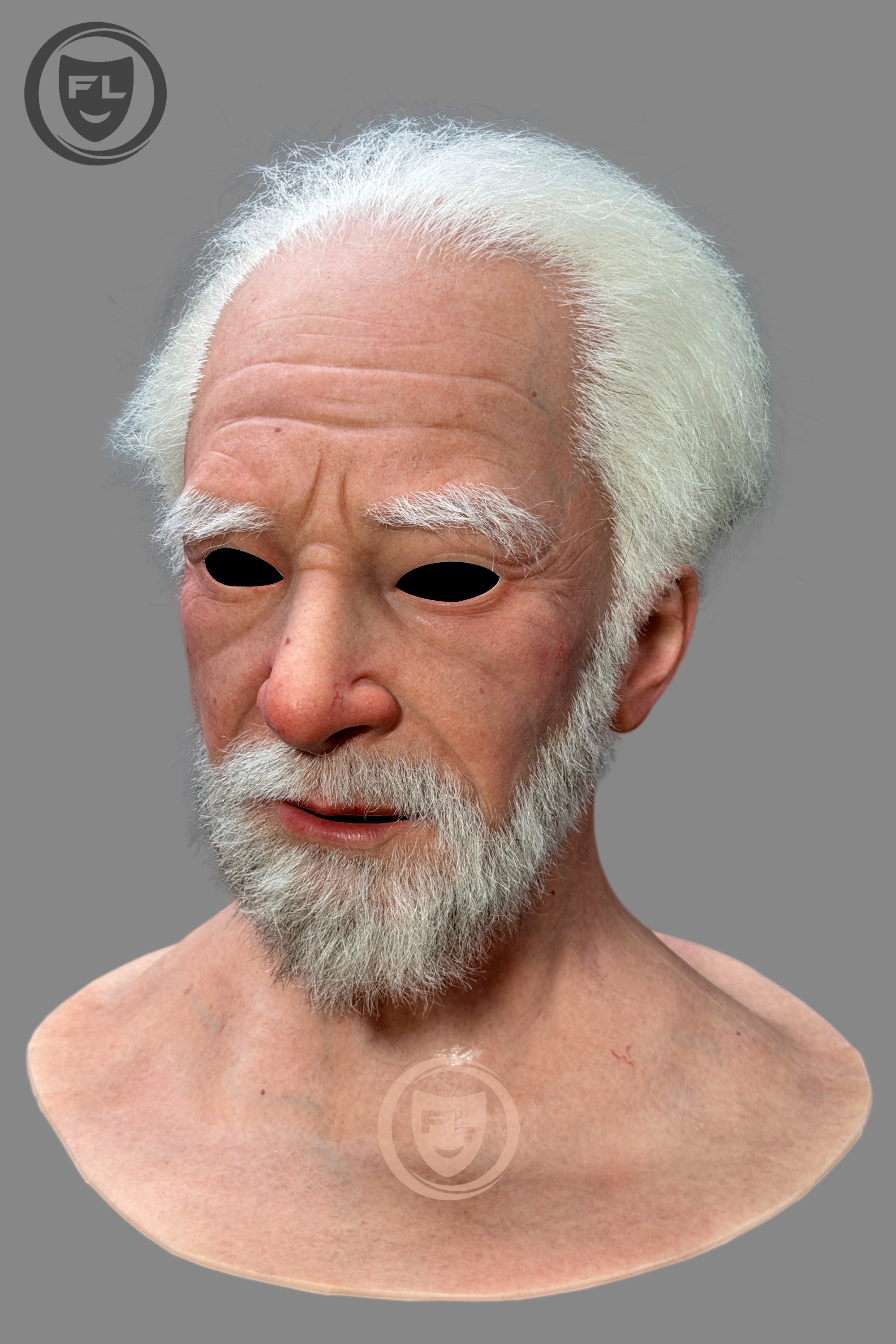 White hair silicone mask for cosplay and film FX