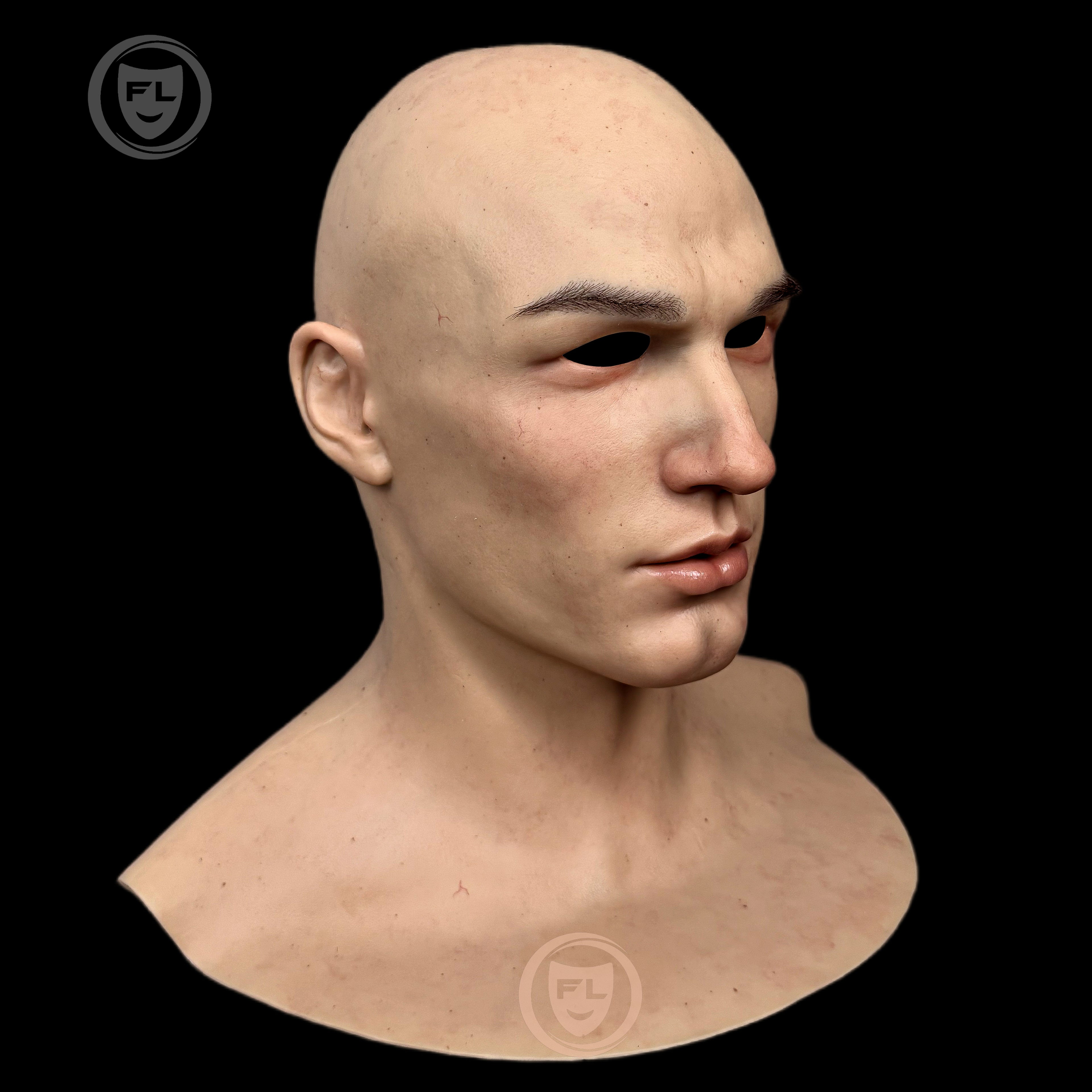 Ultra realistic silicone mask side profile