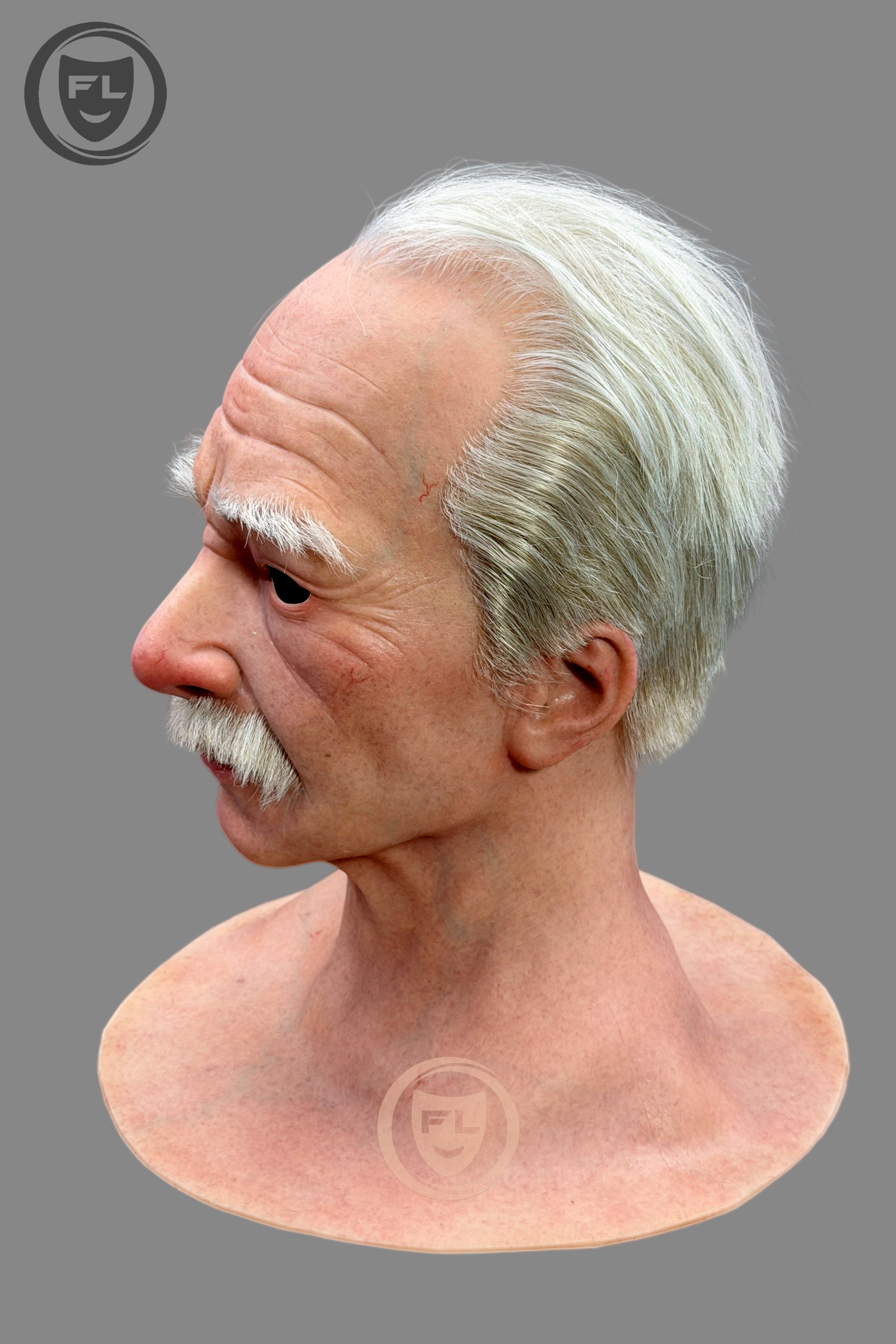 Elderly silicone mask realistic facial details