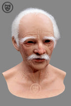 old man movie prop mask left side profile