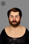 Realistic middle aged male silicone mask front view