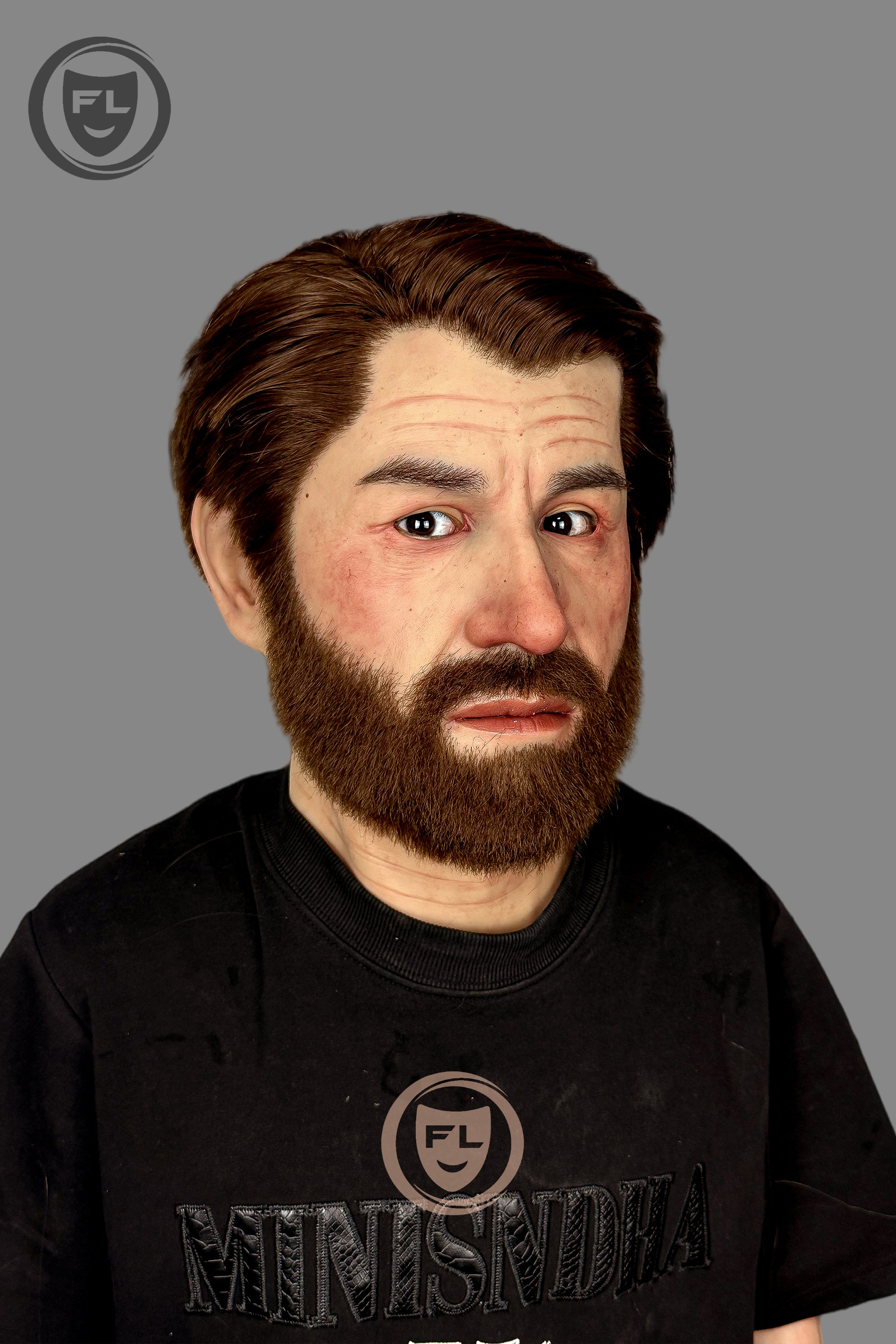 Hyper realistic middle aged silicone mask