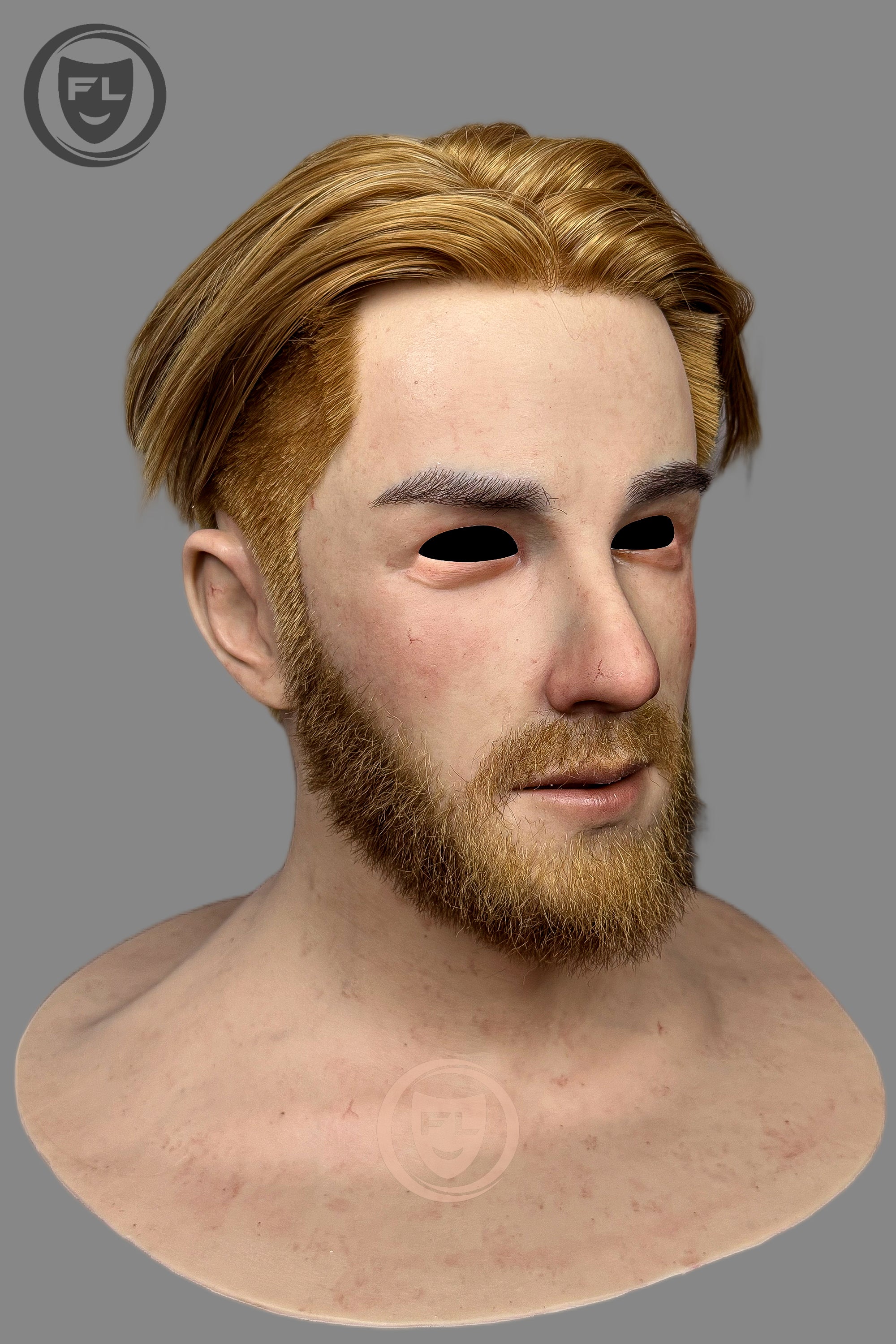 Full head male silicone mask side view