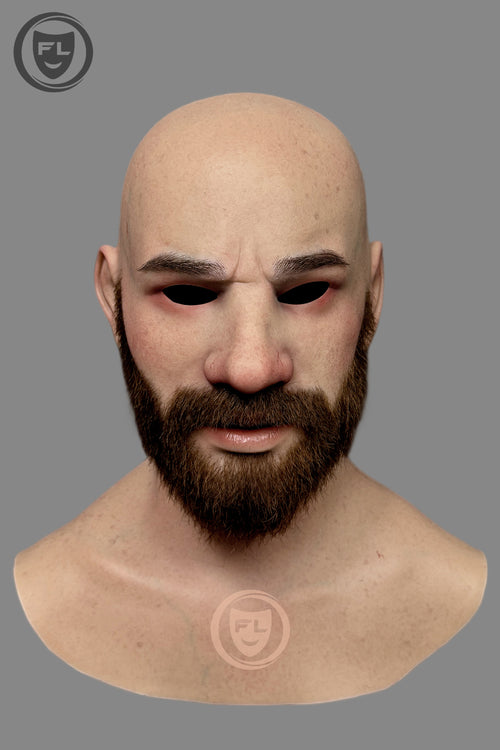 Realistic Arthur silicone mask facial details