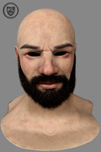 Realistic male silicone mask with beard