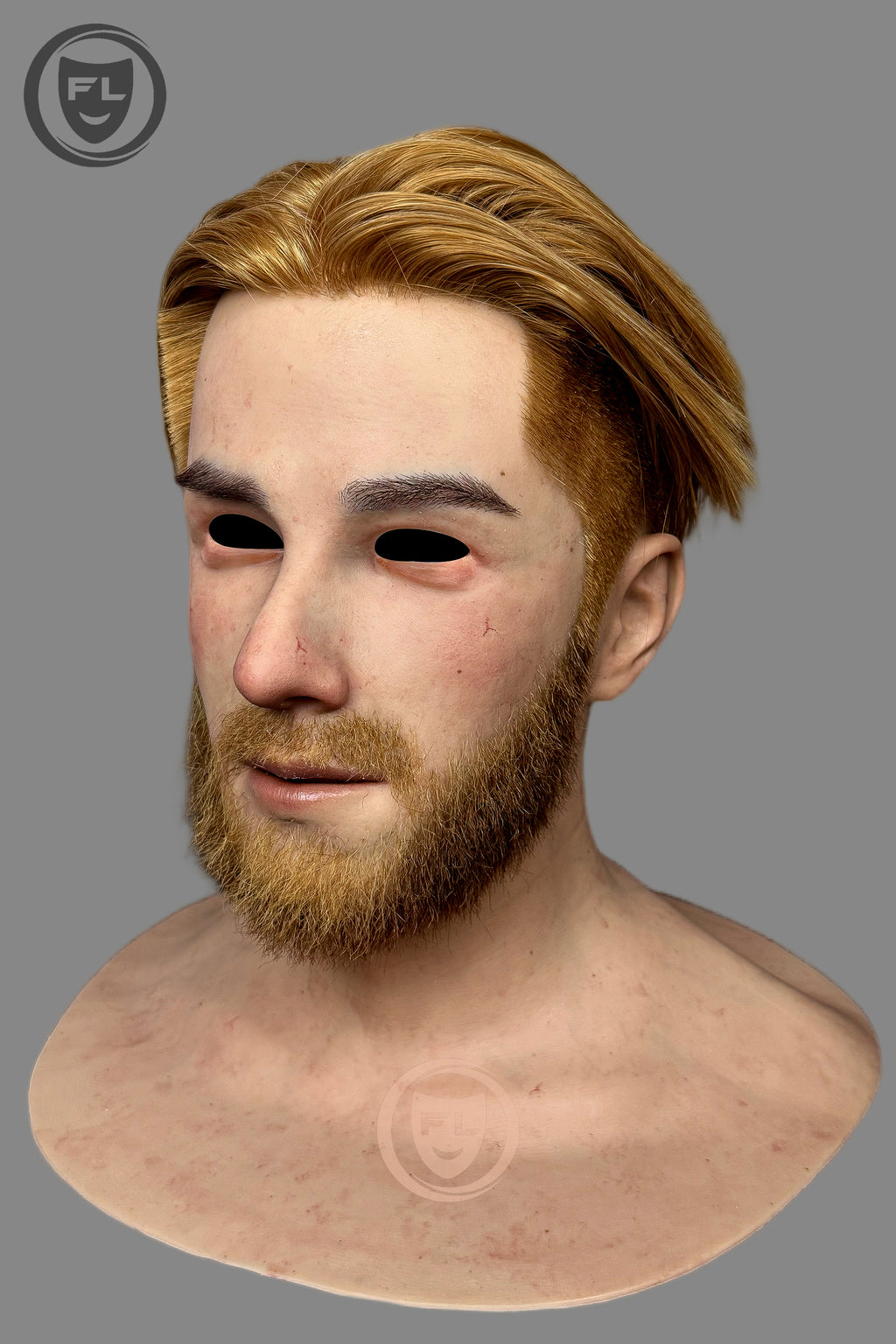 Male disguise silicone mask with beard