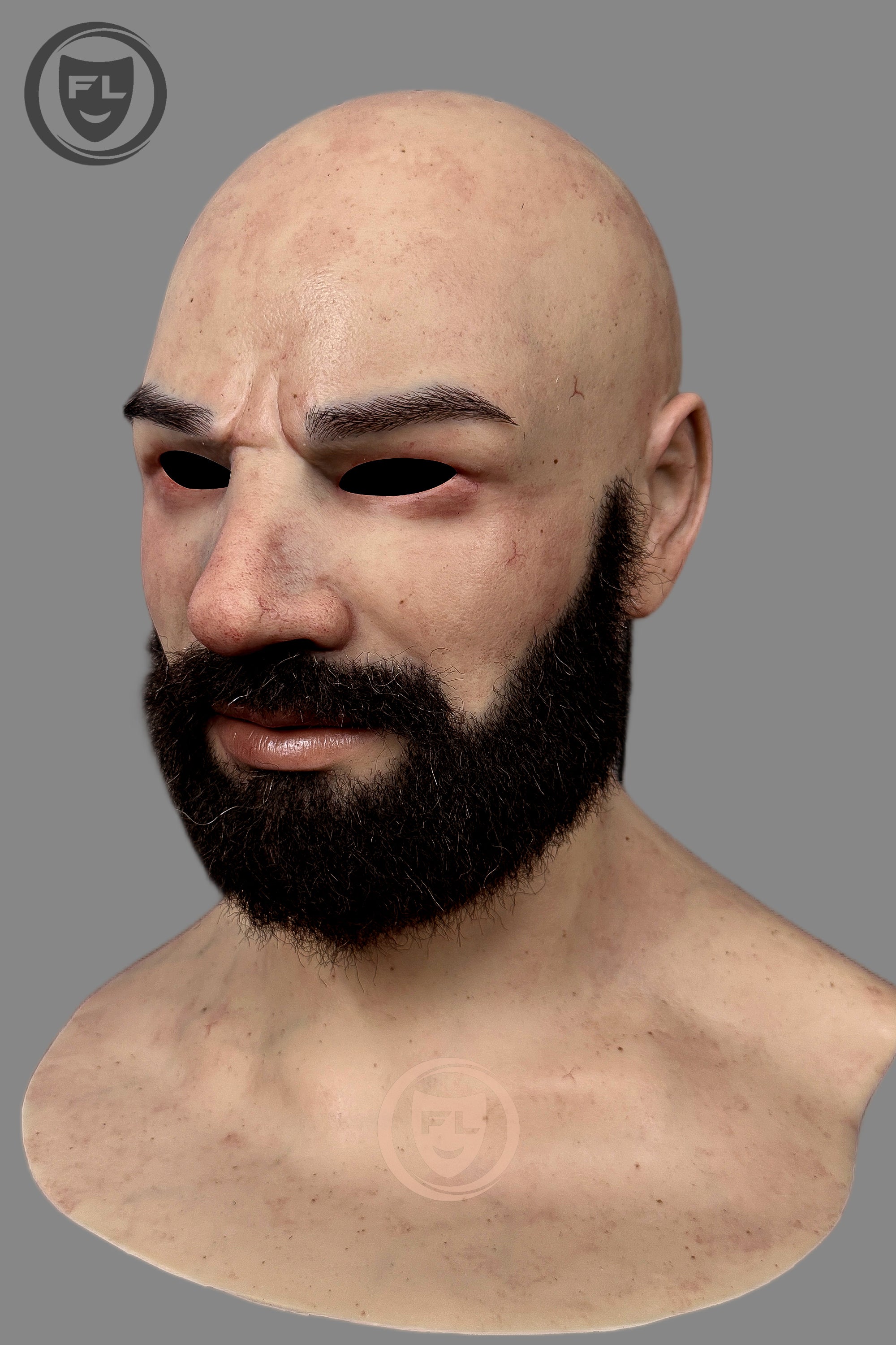 Hyper realistic bald male disguise mask