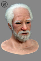 Hyper realistic elderly silicone mask side profile