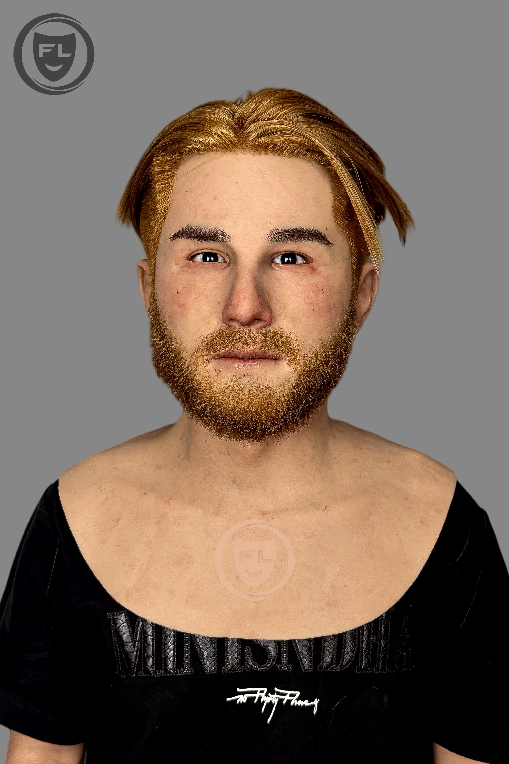 Ultra realistic male silicone mask front view