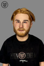 Realistic male cosplay silicone mask wearable view