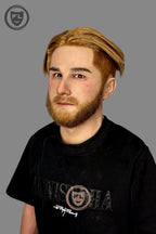 Hyper realistic male silicone mask angle view