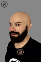 Realistic bald beard silicone mask profile