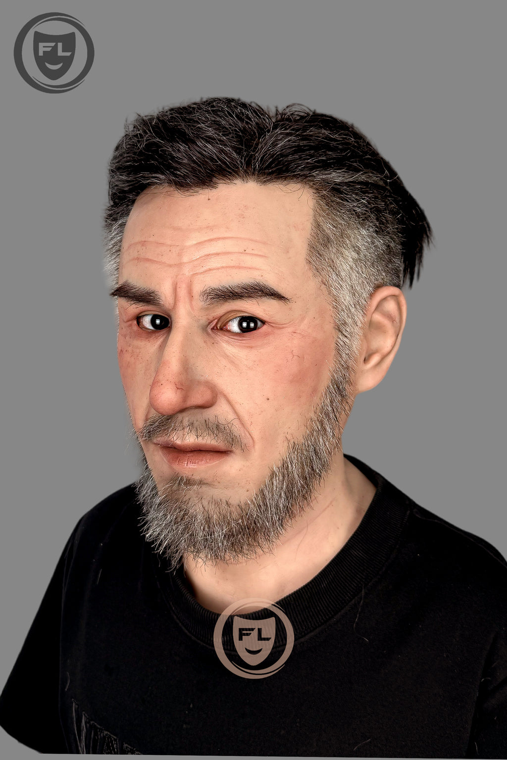 Full head silicone mask realistic beard details