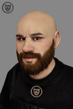 Realistic bald silicone mask transformation