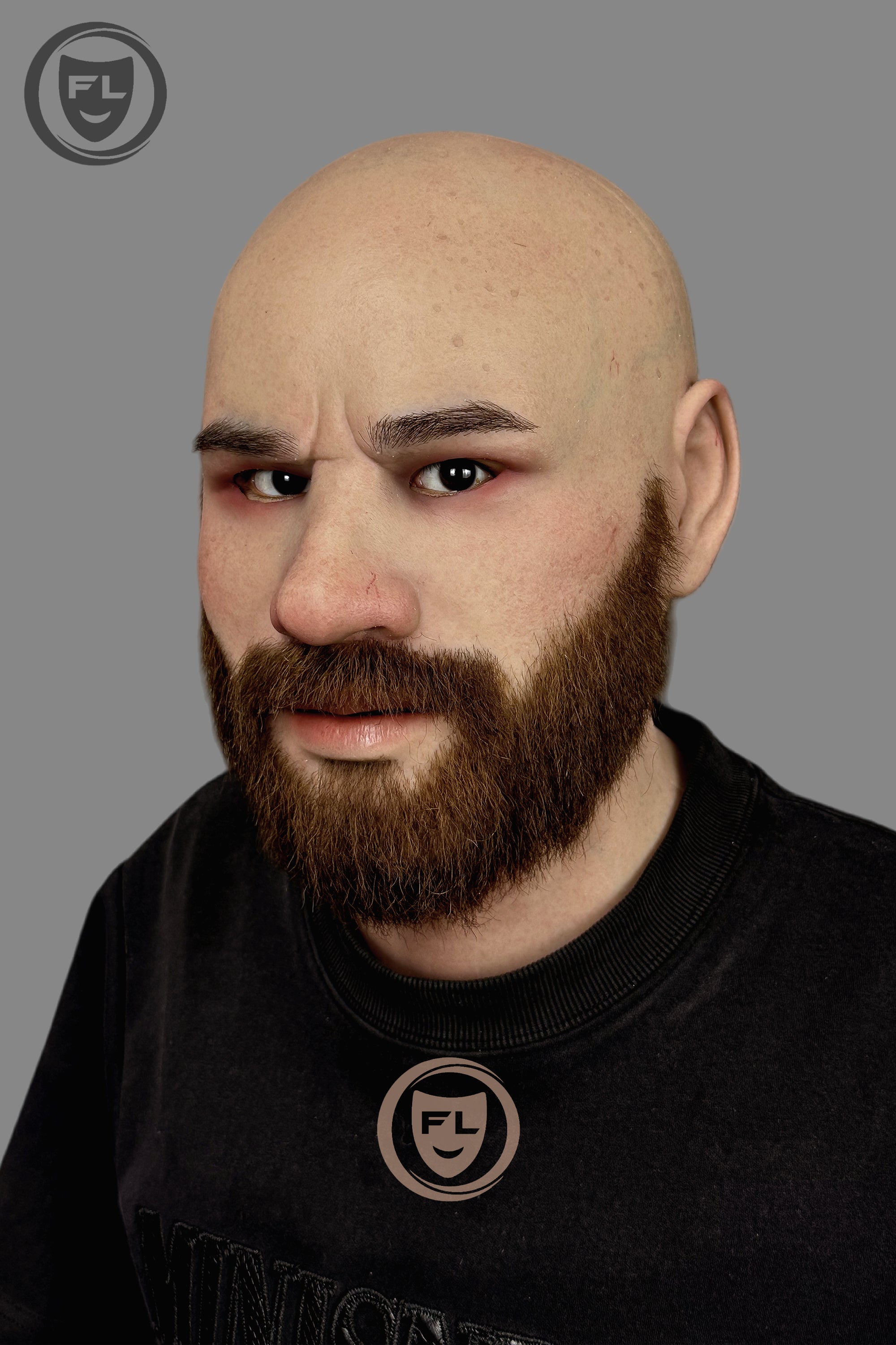 Realistic bald silicone mask transformation