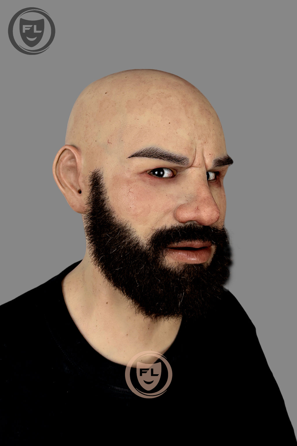 Full head male silicone mask with beard
