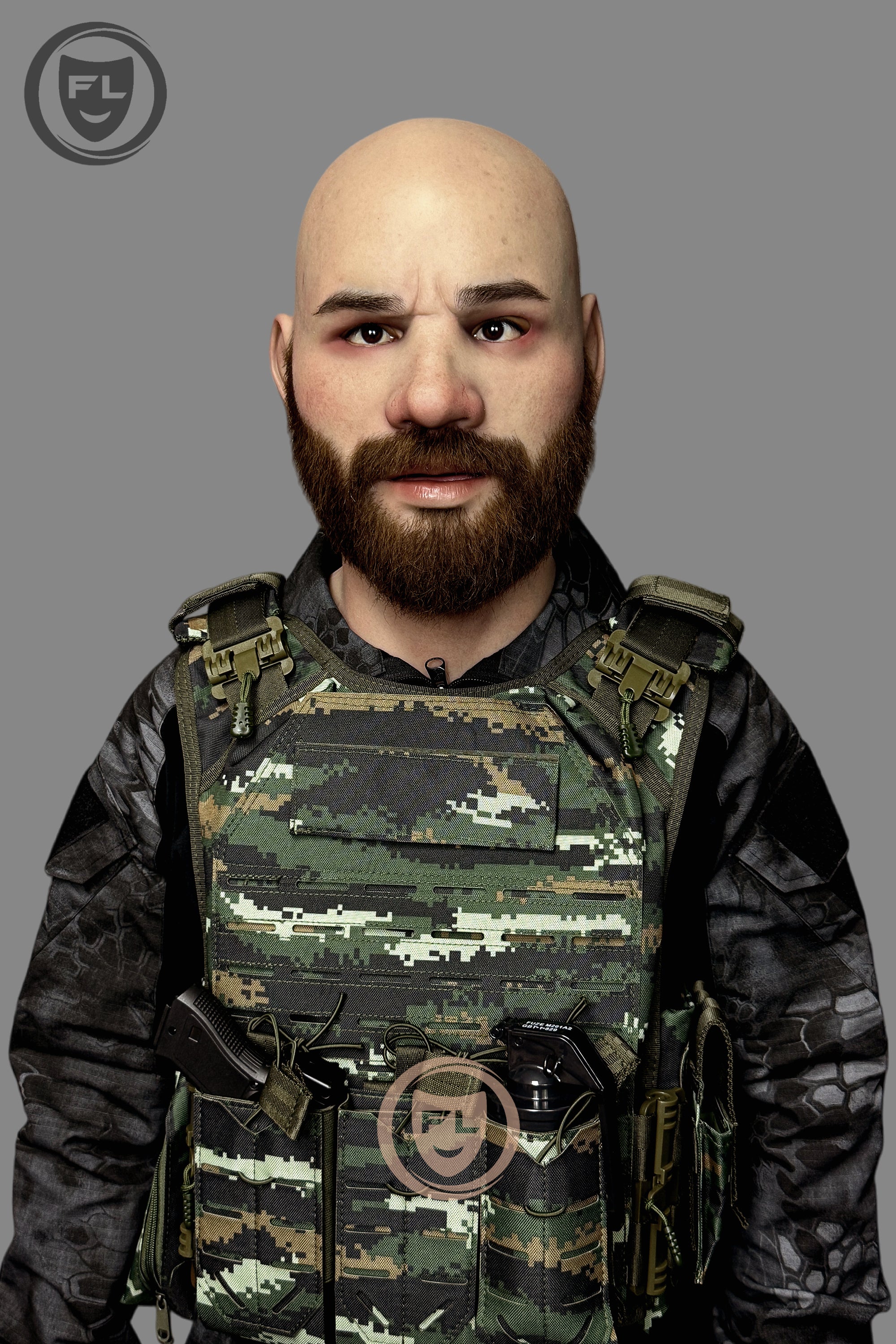 Arthur silicone mask military cosplay style