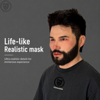realistic bearded mask three quarter side view