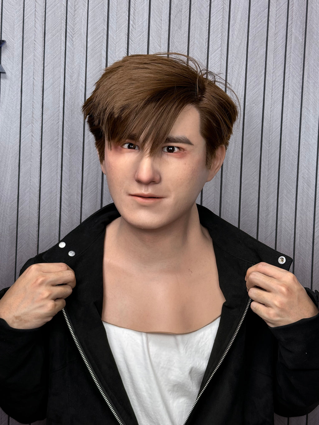Edward young male silicone mask with brown hair