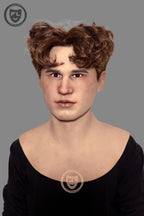 Curly hair silicone mask realistic young male disguise