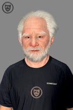 Full head elderly silicone mask front view