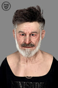 Elderly male silicone mask front view