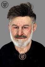 Elderly male silicone mask wearable front view