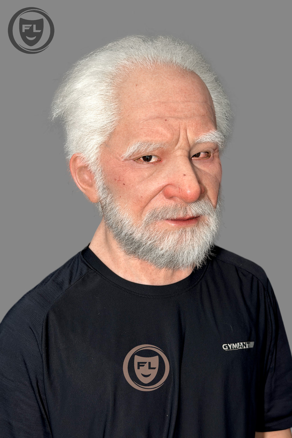 Full head old man disguise silicone mask