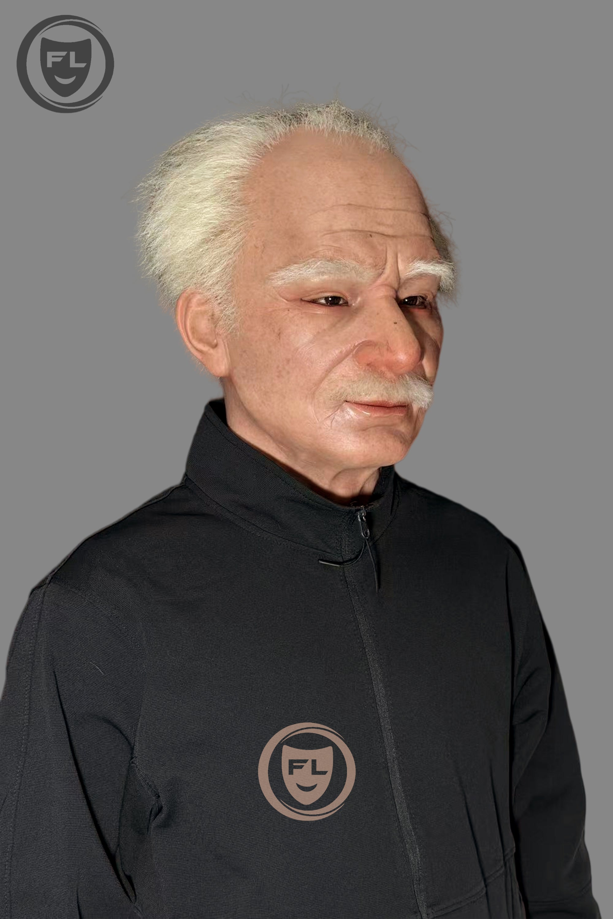 Old man silicone disguise for film and Halloween