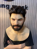 Lifelike bearded silicone mask for cosplay and film