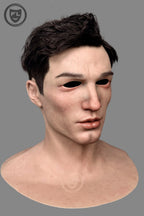 Full head young male silicone mask side angle