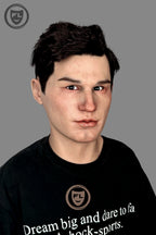 Realistic young male disguise mask