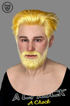 Blond bearded male silicone mask front view